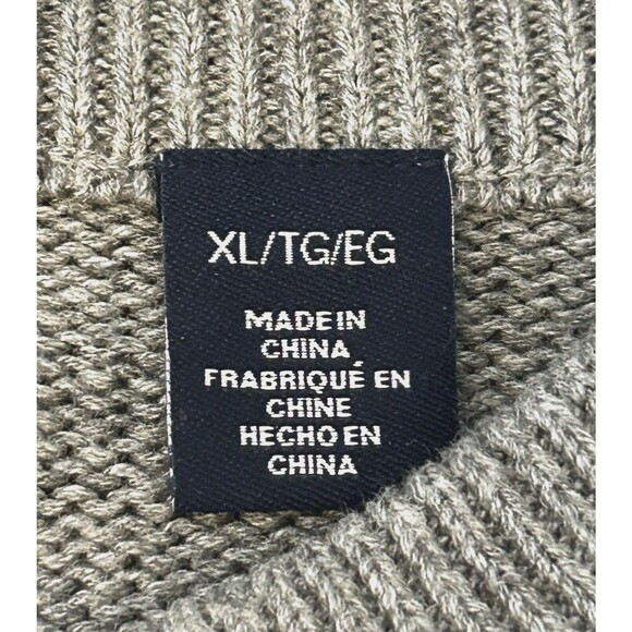 Mens Chaps Blue Gray Striped Sweater Pullover Crew Neck Classic Preppy Rugby XL - Picture 9 of 11